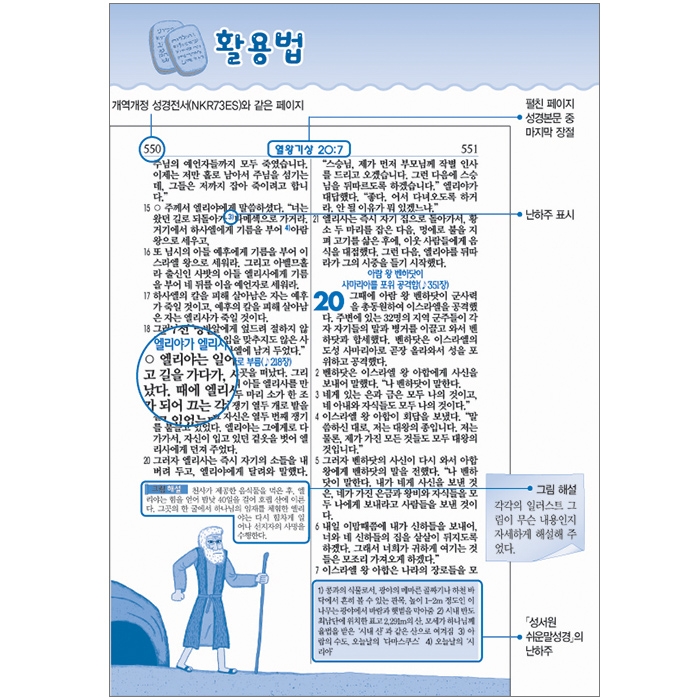 [기획성경] 어린이 쉬운말 일러스트 성경 소/찬송가없음/단본/색인/무지퍼/민트(13182)